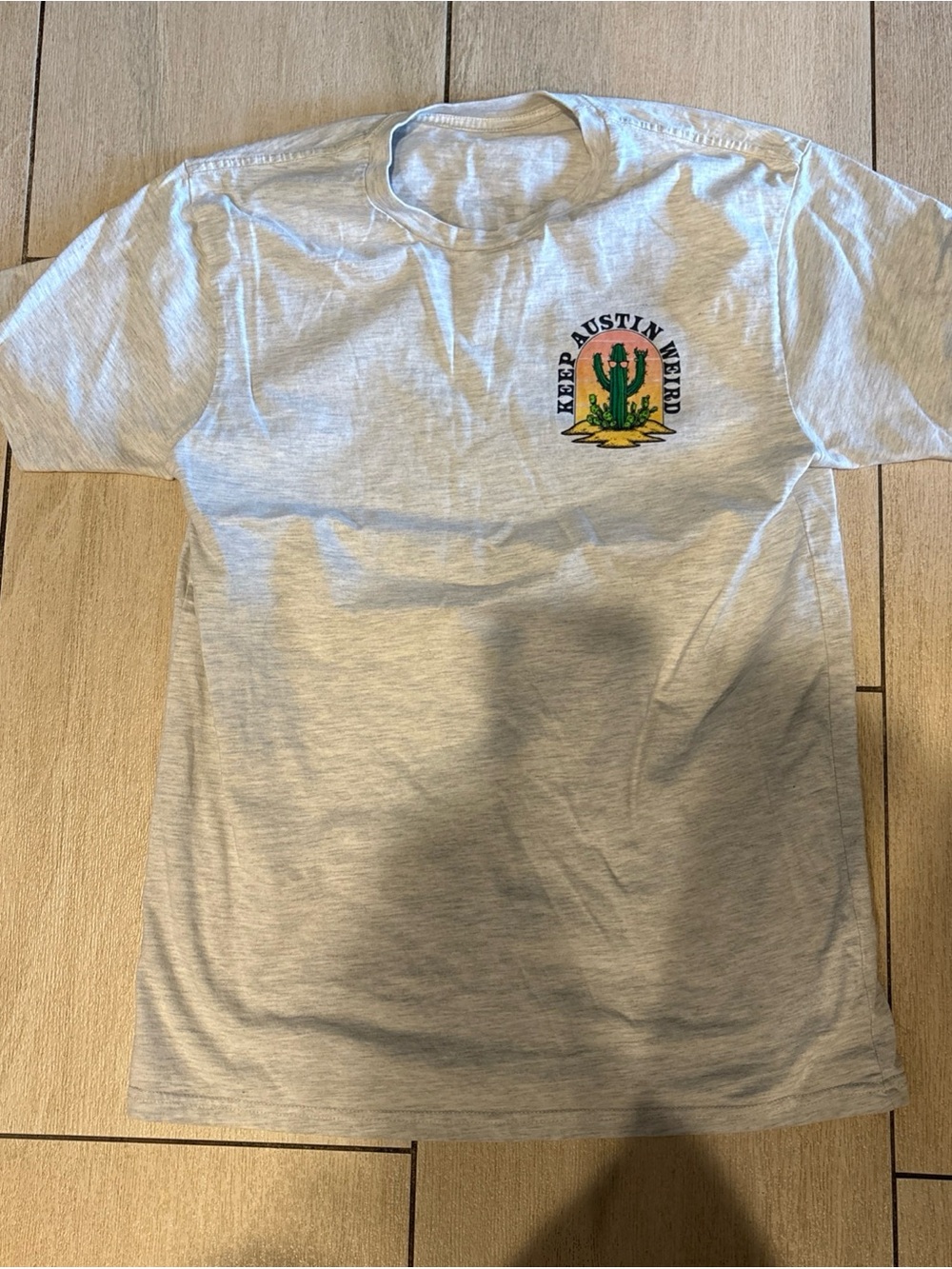 Keep Austin Weird Cactus Graphic Tee - Light Gray